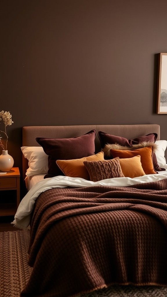 Layered Textures with Brown Throw Pillows