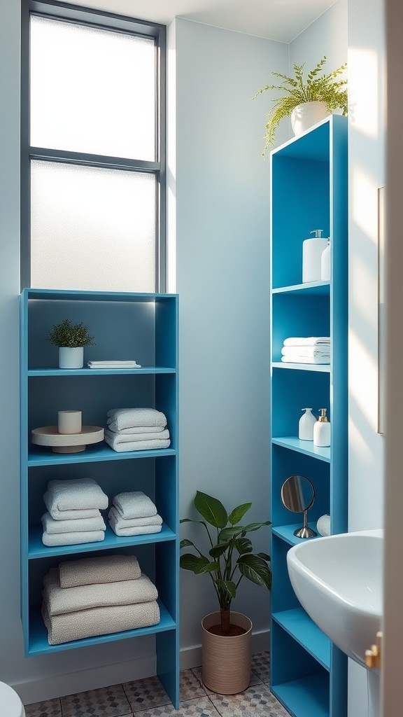 Minimalist Blue Shelving Units