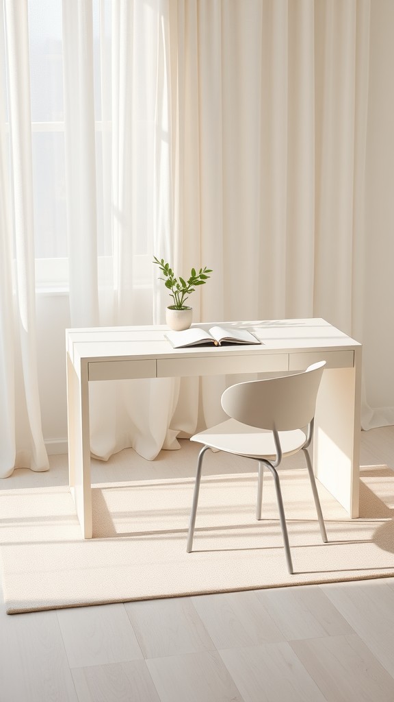 Minimalist Cream Desk Space