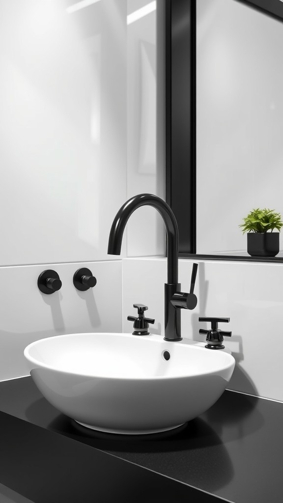 Modern Black and White Faucets