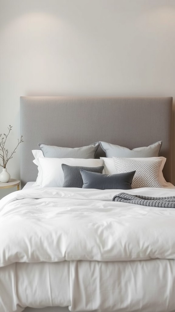 Monochrome Bedding with Textured Pillows