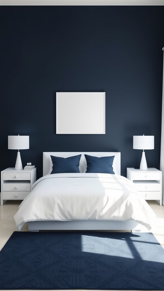 Navy Blue with White Accents