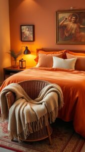 orange bedroom ideas for a warm and cozy vib