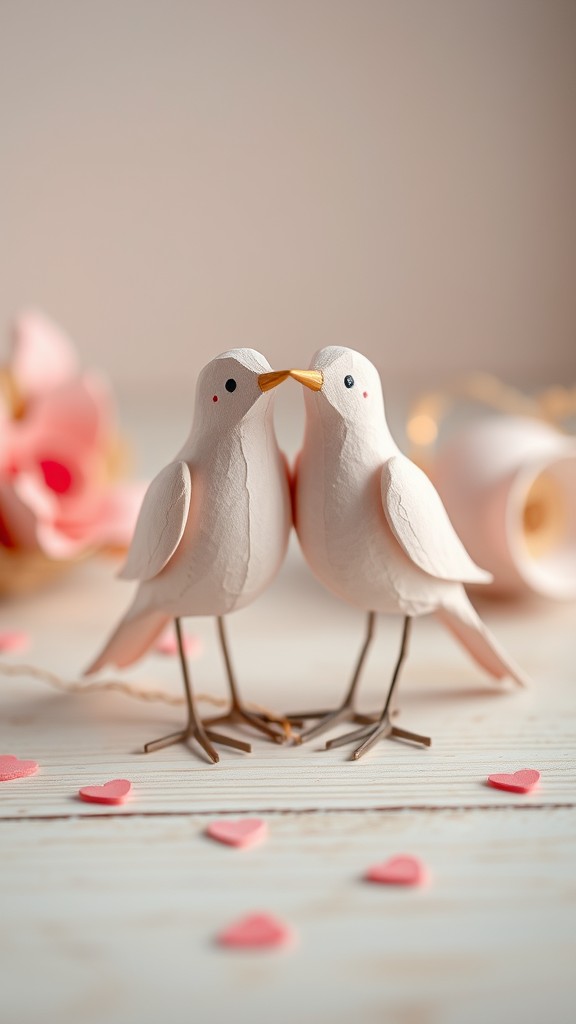 Paper Mache Love Birds