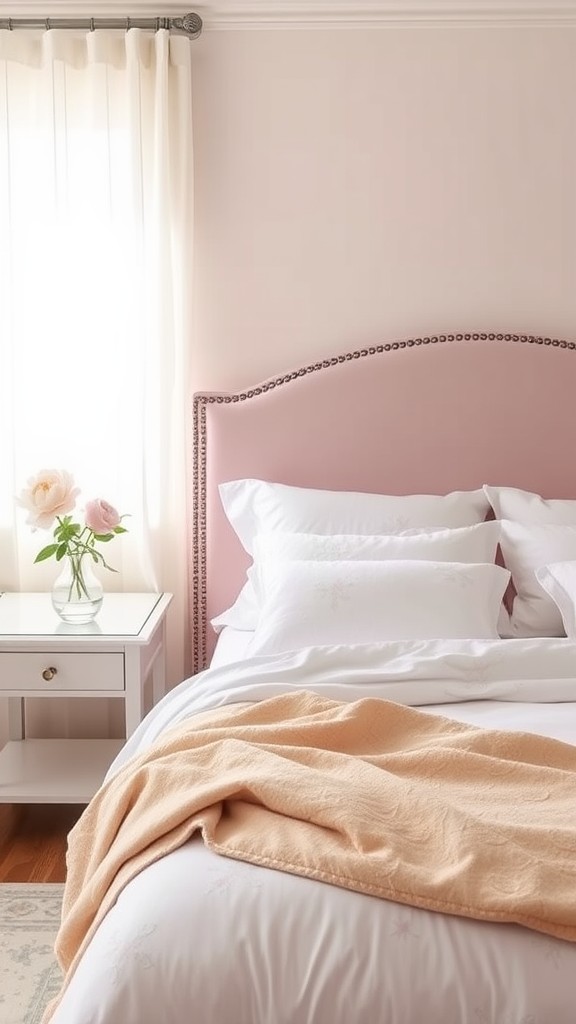 Pink Nailhead Trim Headboard