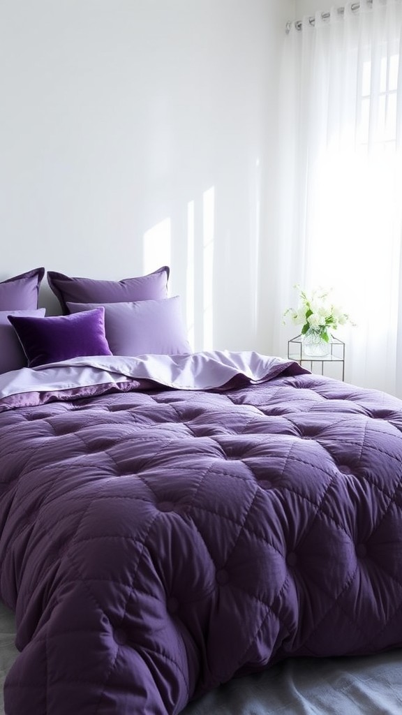 Purple Bedding with Textures