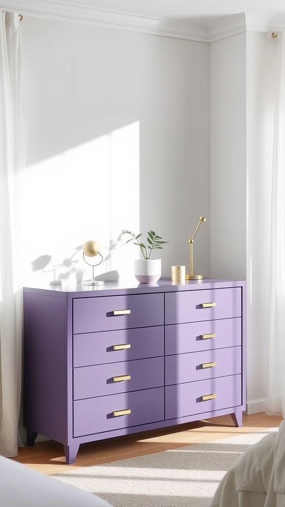 Purple Dresser Makeover