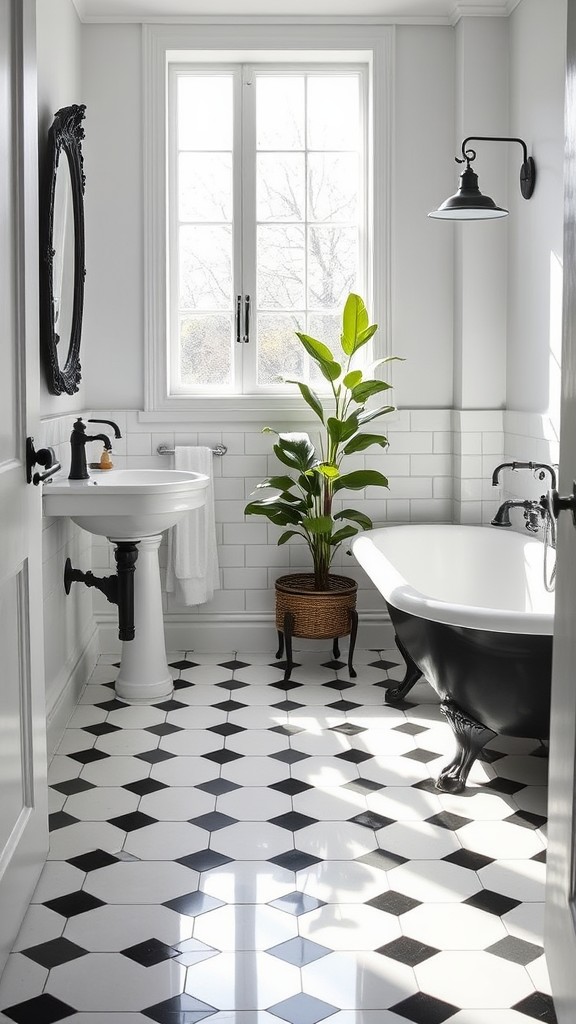 Retro Black and White Patterned Flooring