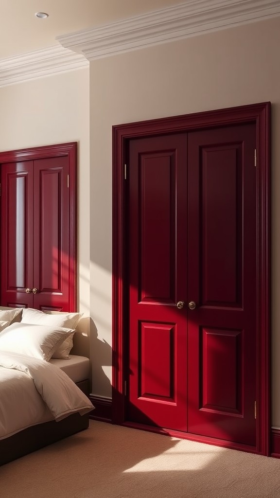 Rich Burgundy Paint for Doors and Trim