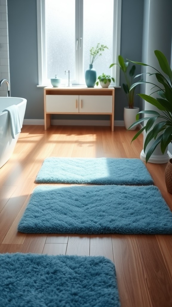 Spa-Inspired Blue Bath Mats