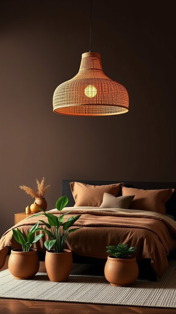 Statement Lighting in Brown Hues