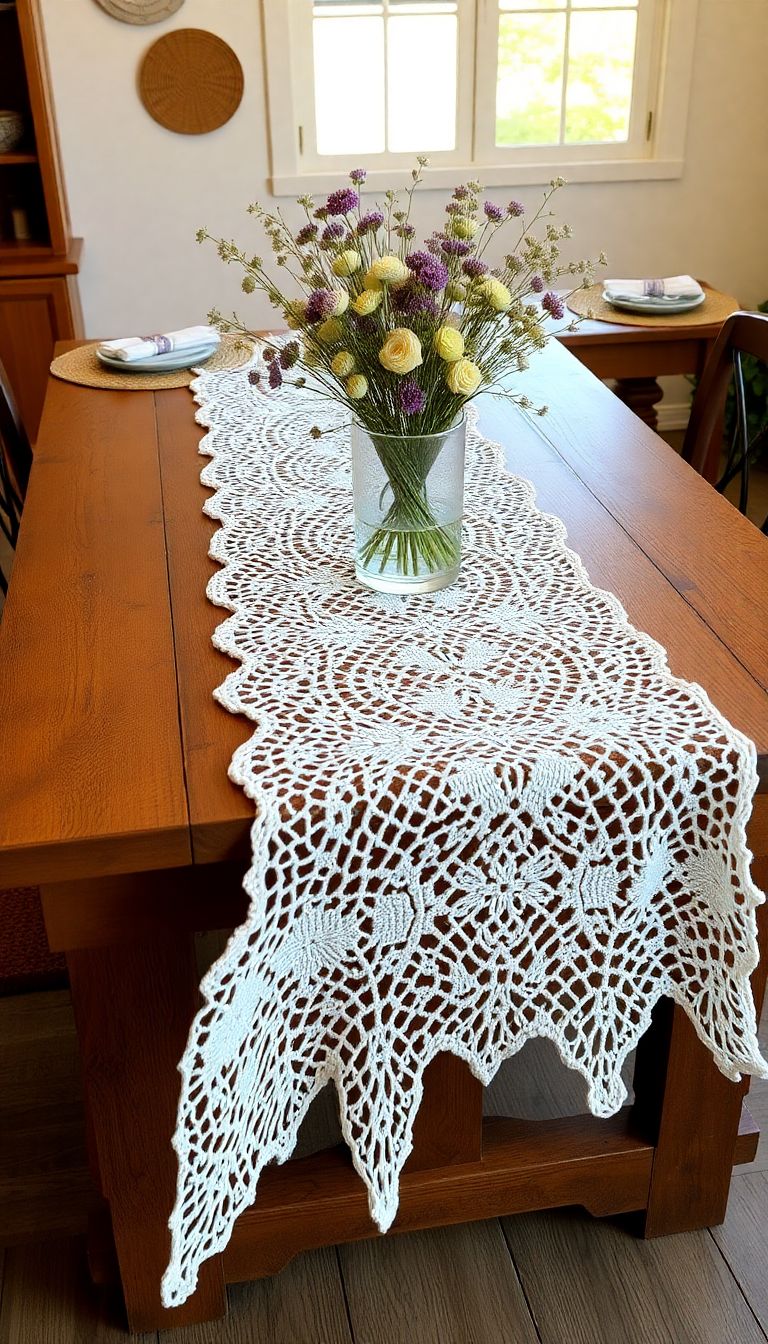 Stylish Crochet Table Runner