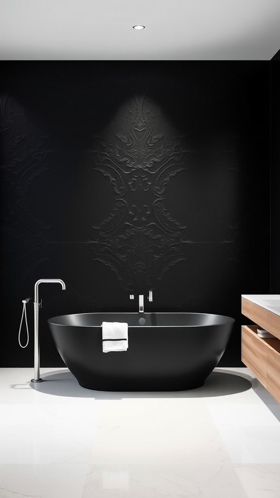 Textured Black Accent Walls