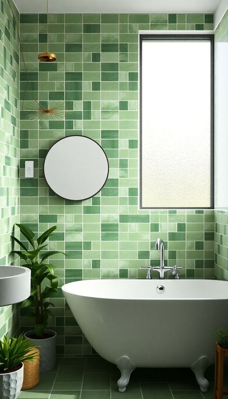 Textured Green Wall Tiles