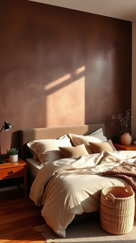 Textured Walls with Brown Paint Techniques