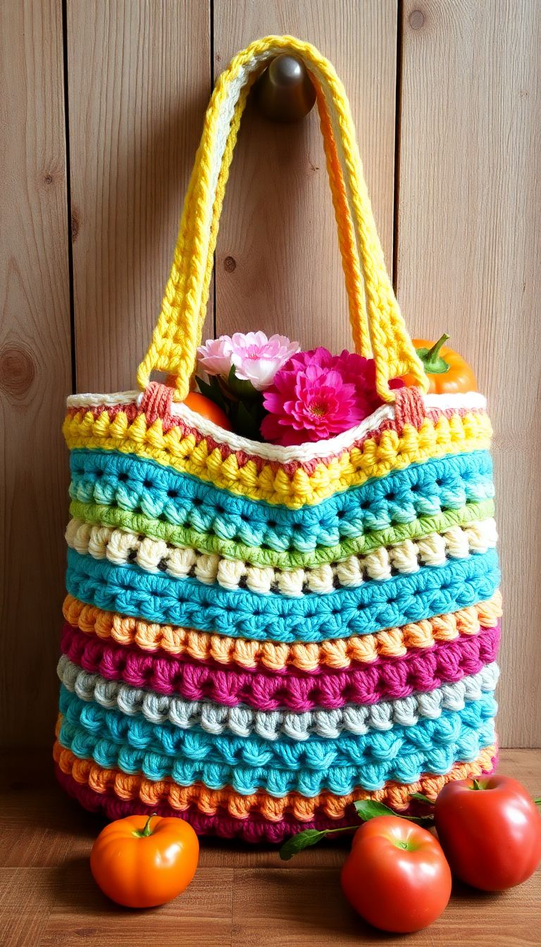 Two-Tone Crochet Tote