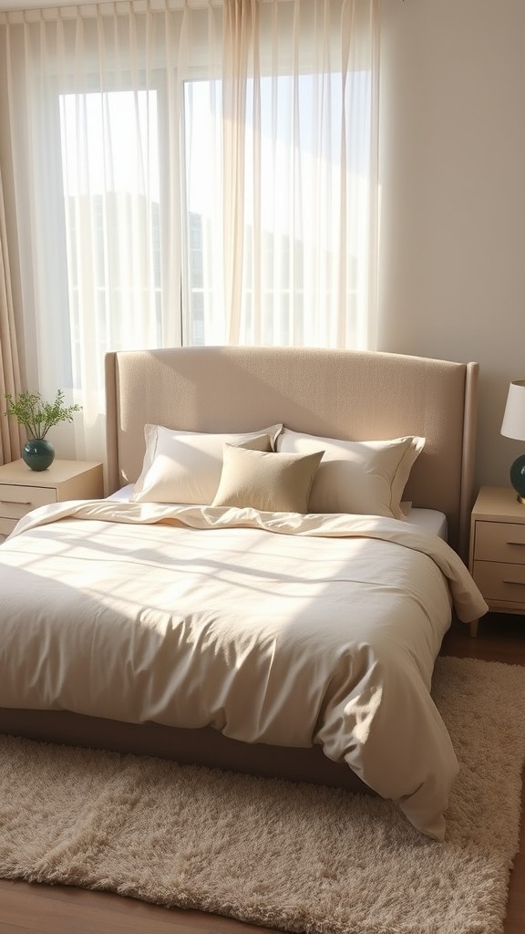 Upholstered Headboard in Neutral Tones