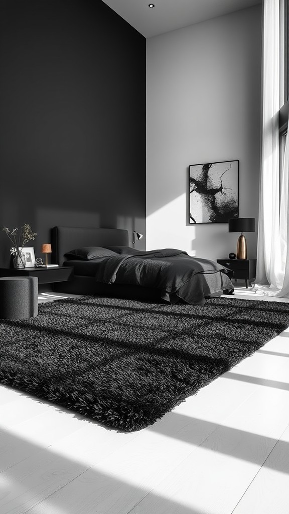 Use Black Rugs for Contrast