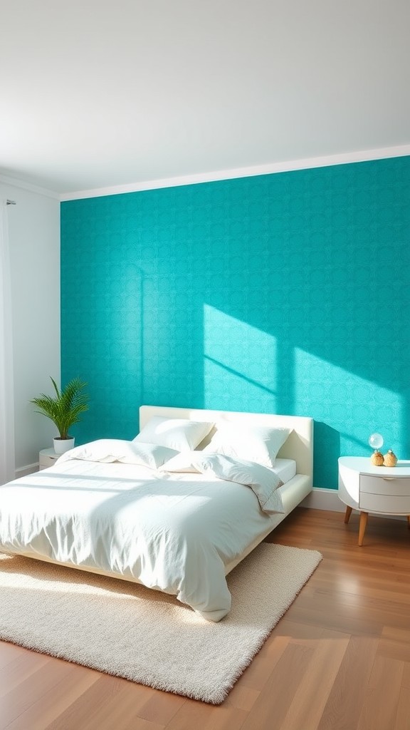 Use Teal Wallpaper for an Accent