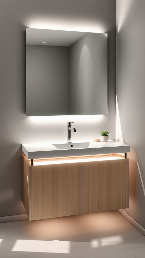 Vanity with Built-In Lighting