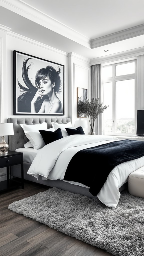 white and black bedroom ideas for timeless eleganc