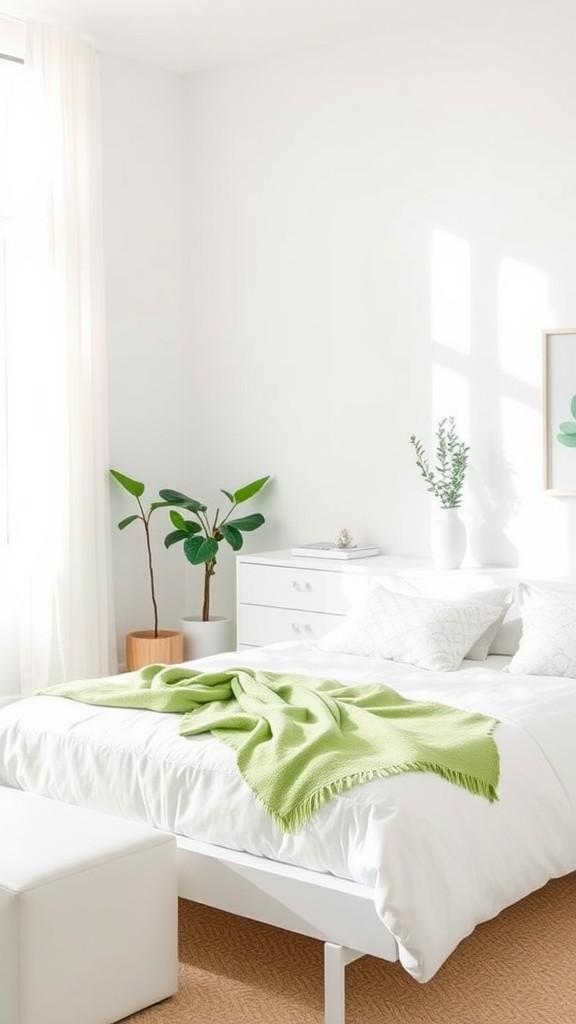 White Furniture with Green Accents