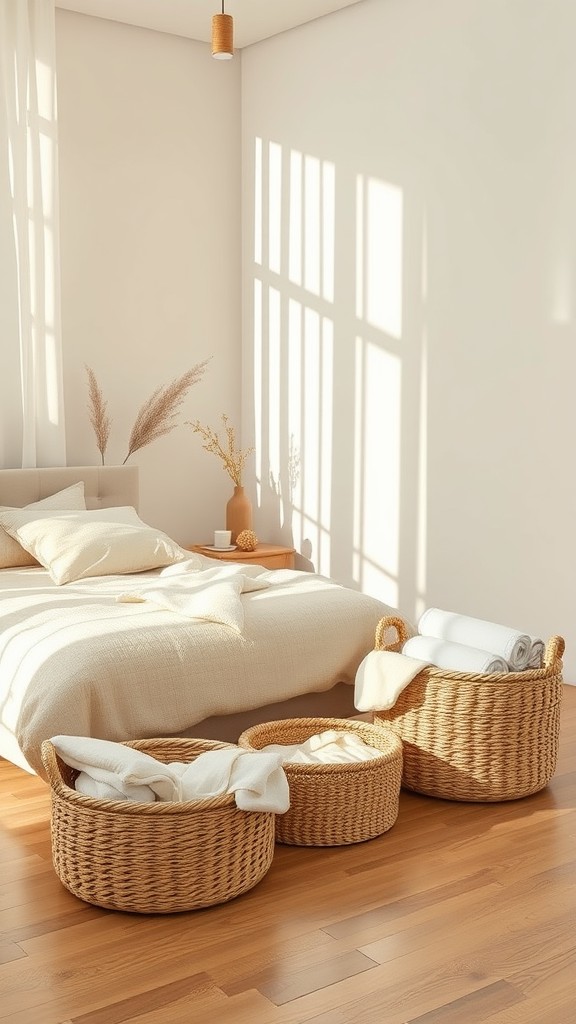 Woven Beige Baskets for Organized Storage