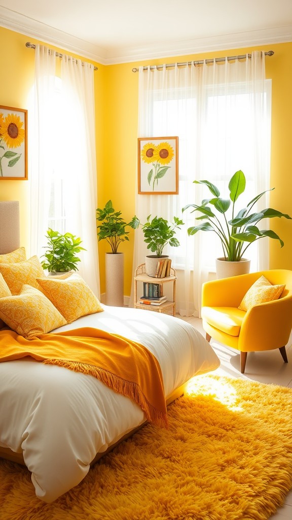 yellow bedroom ideas for a cheerful and sunny spac