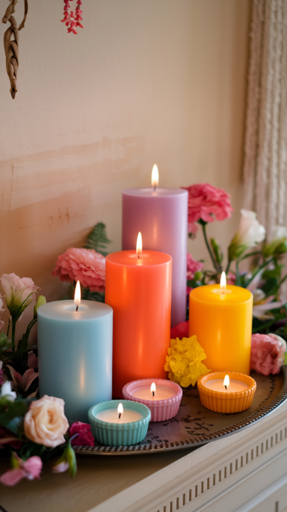 Brightly Colored Candles