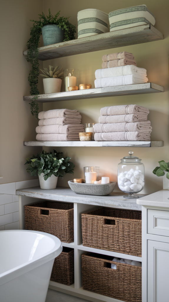 Open Shelving for Towels and Decor