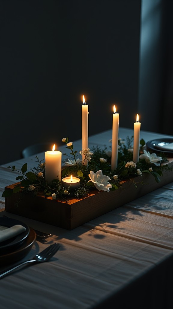 Candlelit Centerpieces with Natural Elements