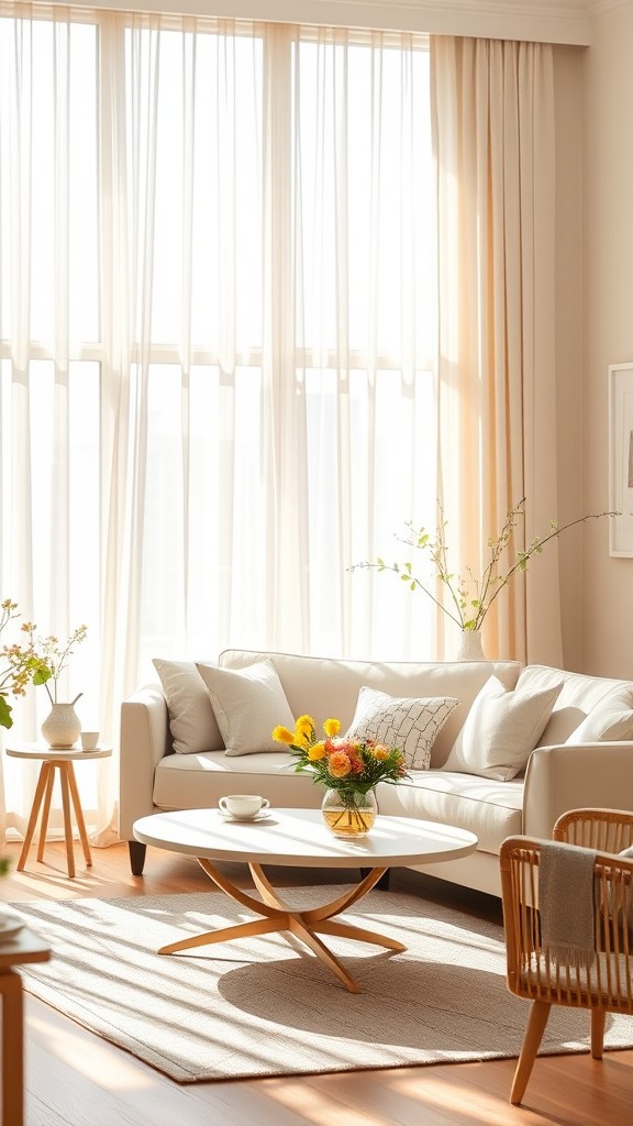 Replace Heavy Drapes with Sheer Curtains