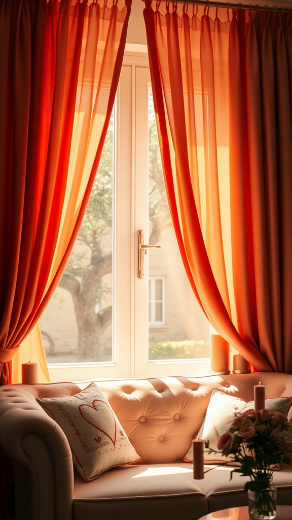 Warm-Colored Curtains for a Cozy Feel