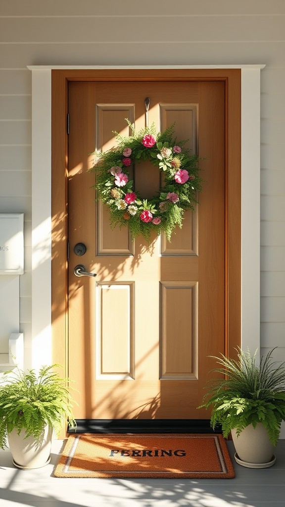 Add a Seasonal Wreath on the Door