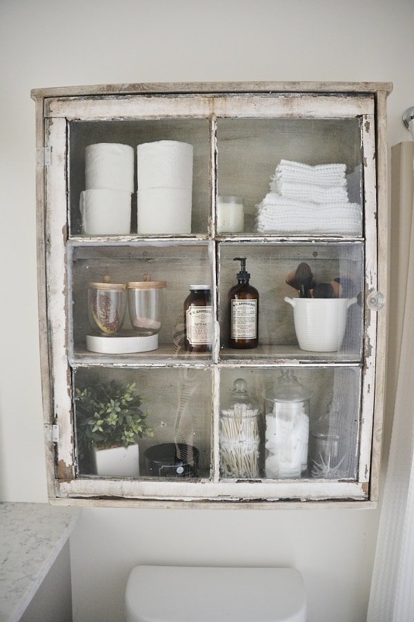 Charming Antique Window Cabinet for Bathrooms