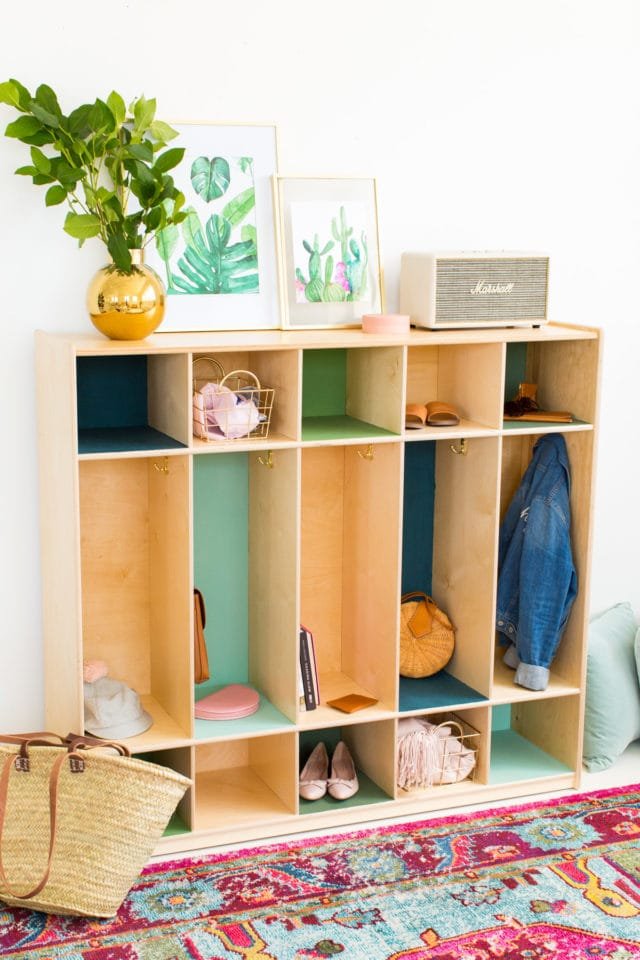 Colorful Mudroom Lockers for Entryway Style