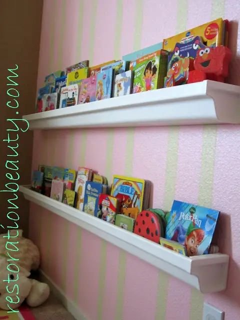 Creative Bookshelf Ideas with Rain Gutters