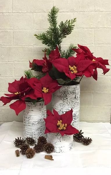 Creative Christmas Centerpieces from Oatmeal Canisters