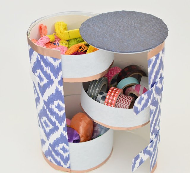 Creative Craft Organizer from Oatmeal Canisters