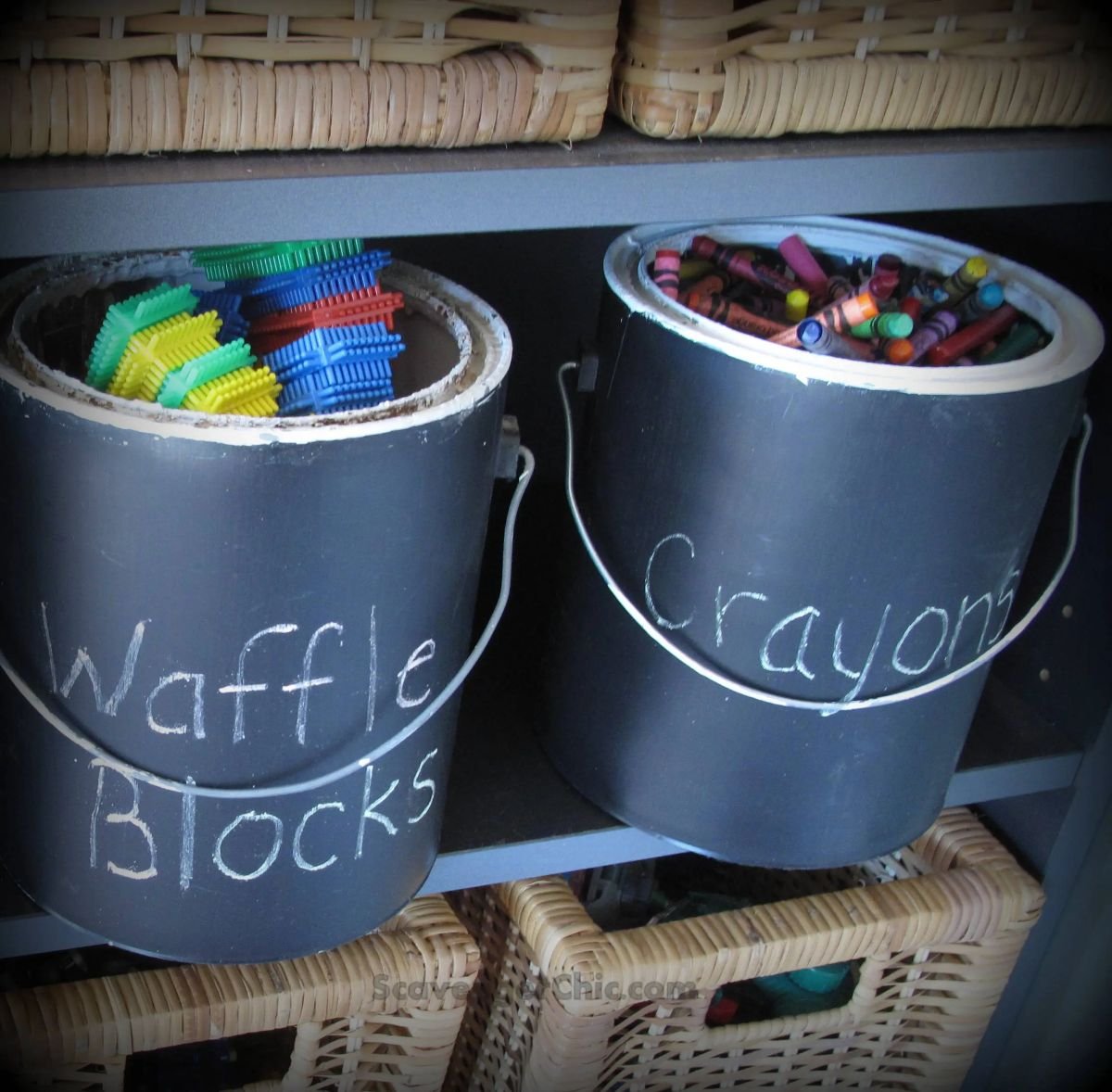 Creative Toy Storage with Paint Cans