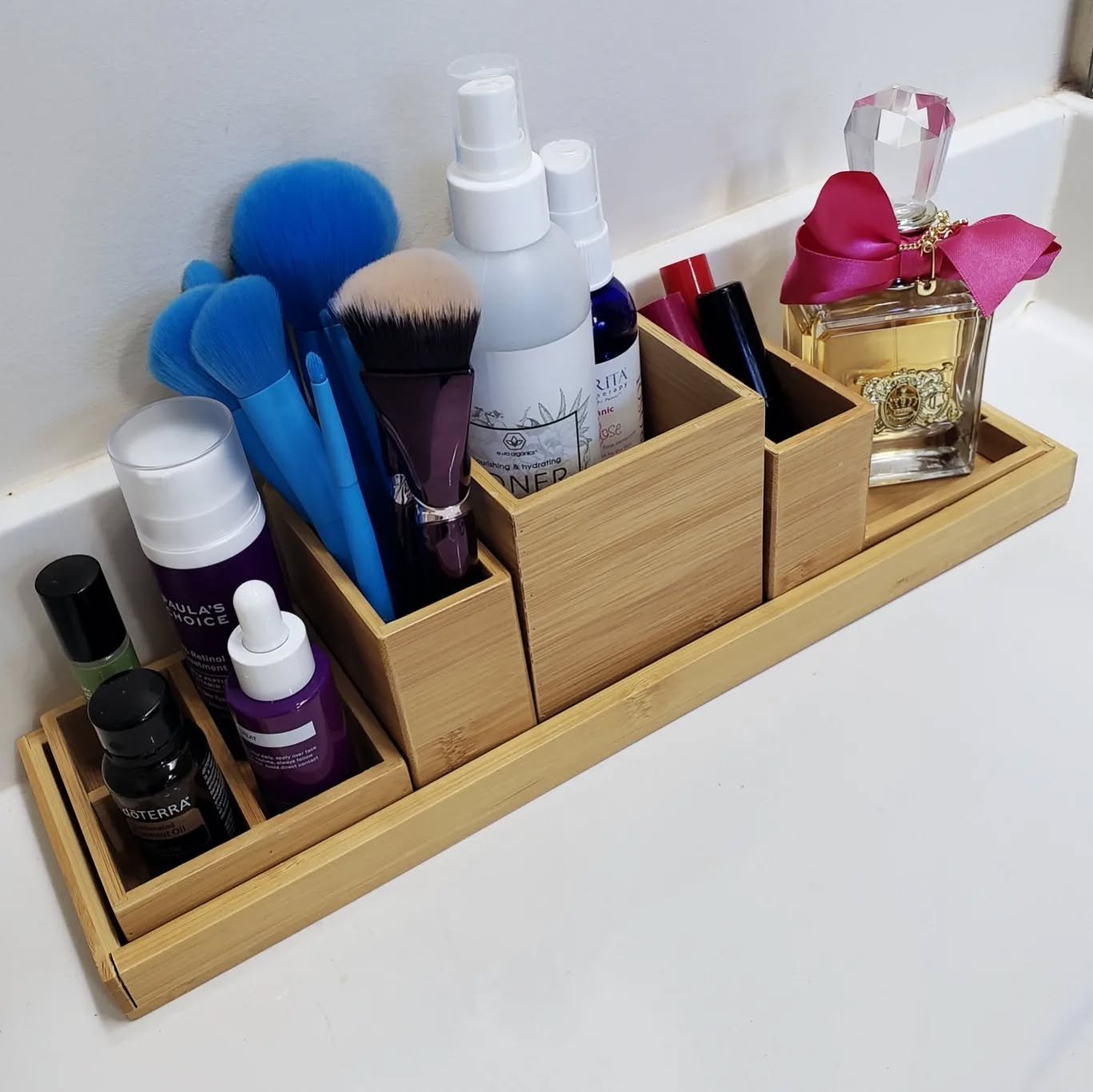 Eco-Friendly Bamboo Countertop Storage Solution