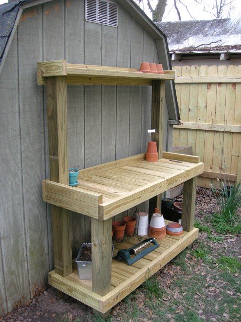 Elegant 3-Tier Potting Bench Design