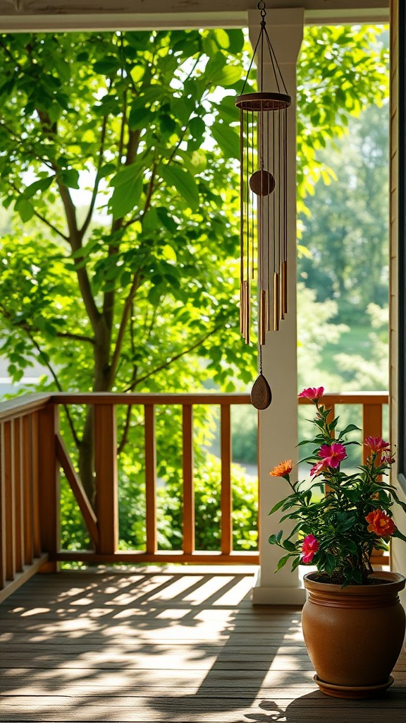 Hang Wind Chimes for a Calming Effect