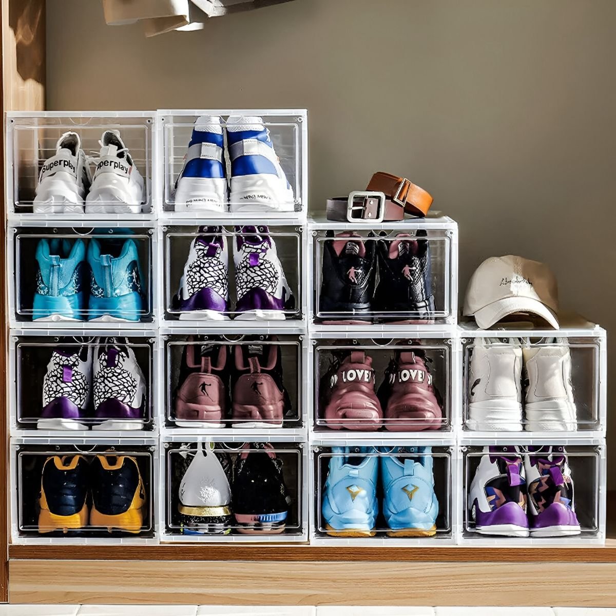 Maximize Closet Space with Clear Shoe Boxes