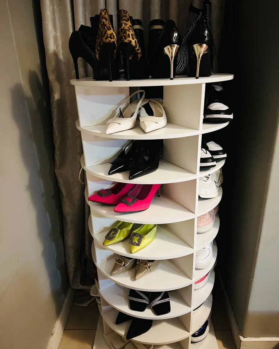 Maximize Space with a Rotating Shoe Rack