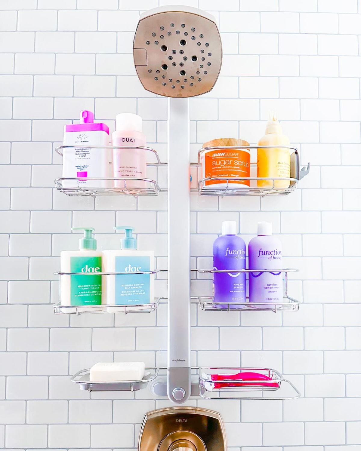 Maximize Space with Dual Shower Caddy