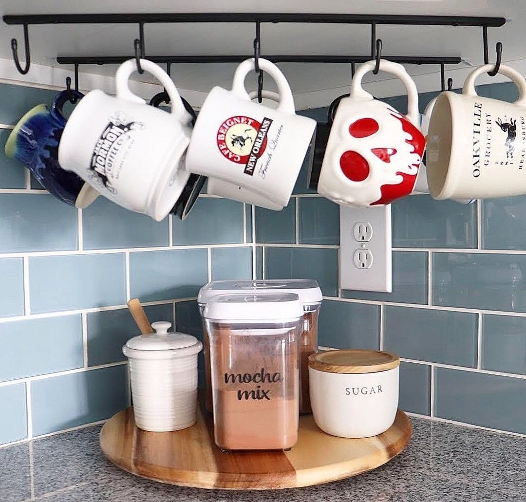 Maximize Space with Hanging Mug Rack