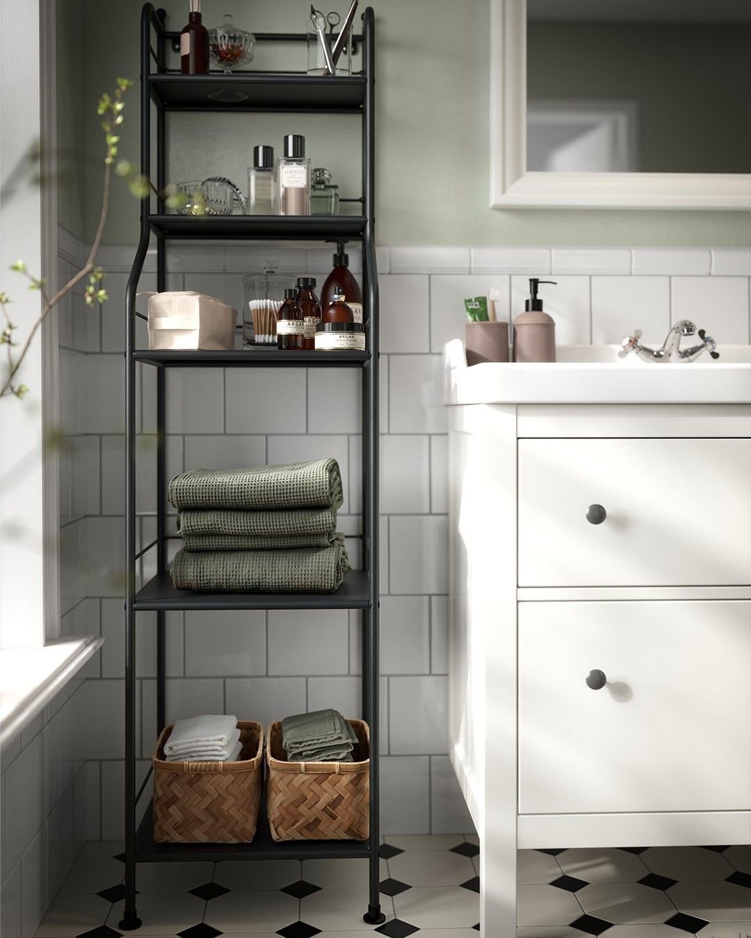 Maximize Space with Tall Bathroom Shelves