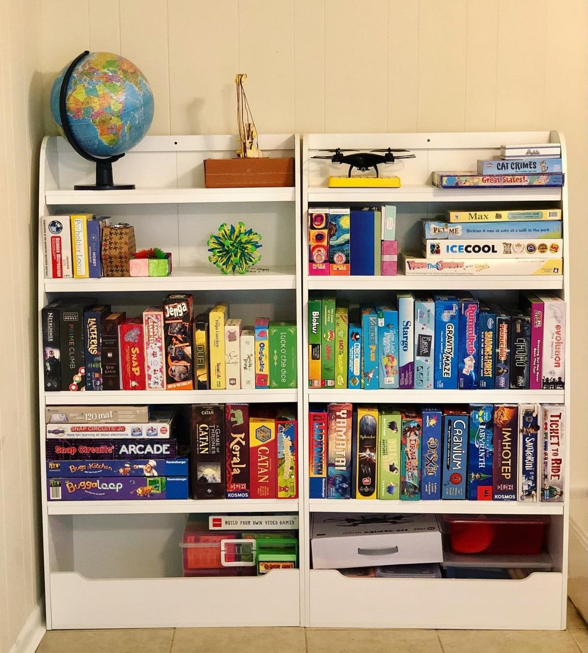 Organize Board Games with Stylish Shelves