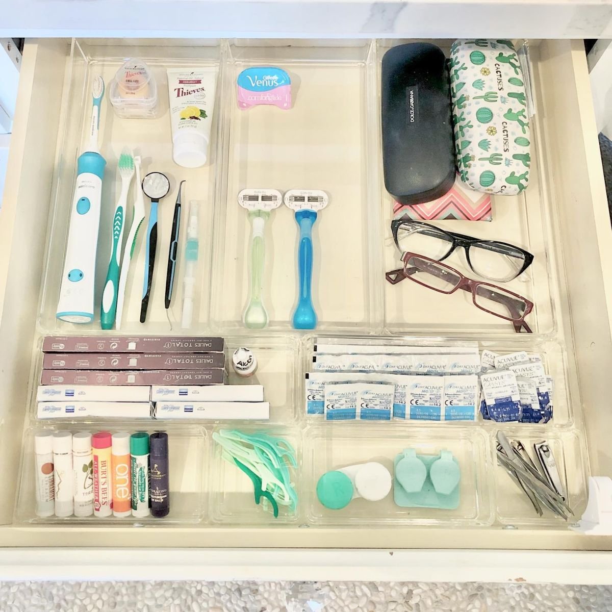 Organize Toiletries with Acrylic Drawers